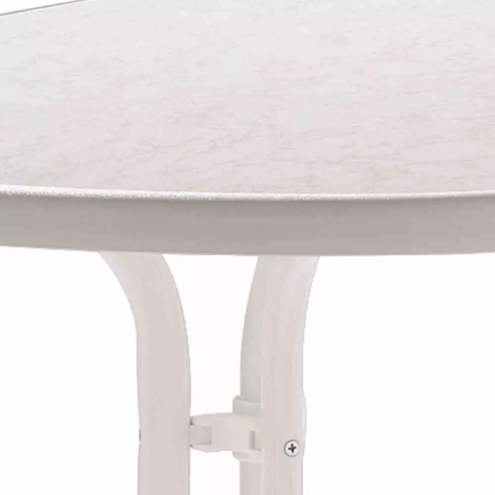 Sieger Gartentisch klappbar 140x90 cm Stahl oval weiß