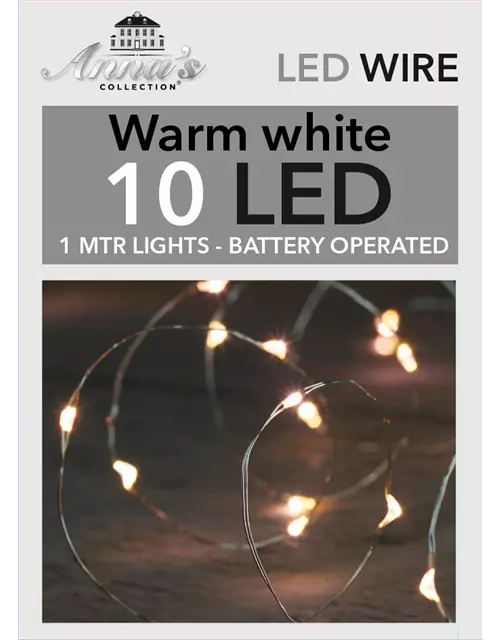 LED INDOOR SILBERDRAHT 10Lights/1M LED WARMWEISS