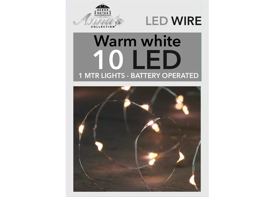 LED INDOOR SILBERDRAHT 10Lights/1M LED WARMWEISS