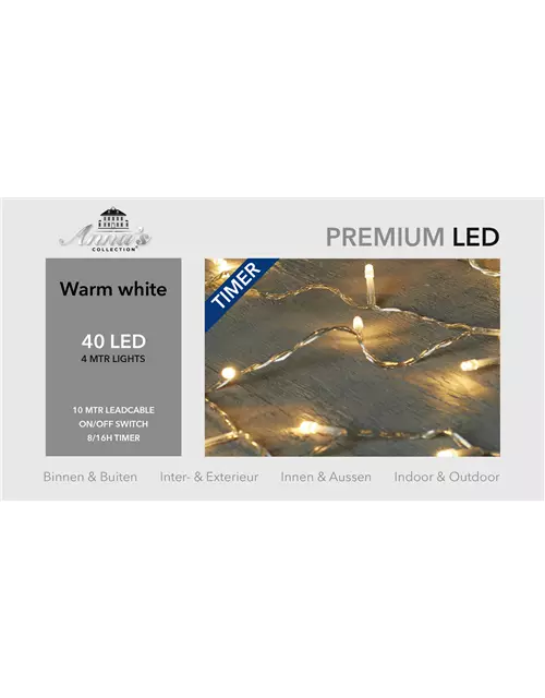 PREMIUM LED 40 Lights - 4 Meter LED WARM WEISS  für Innen & Außen