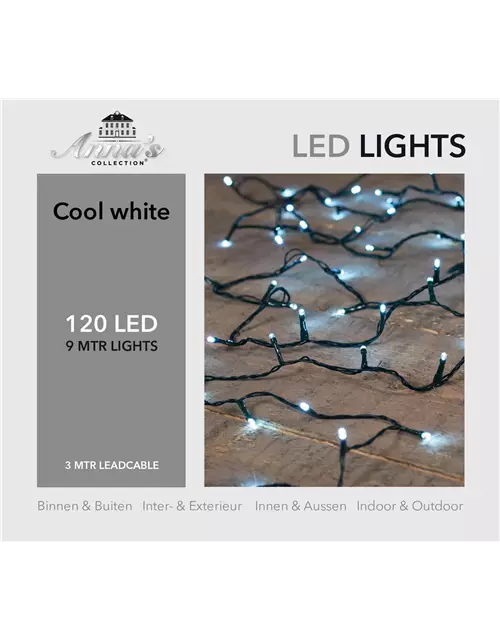 LED Kette Premium kalt weiss 120LEDs 9m