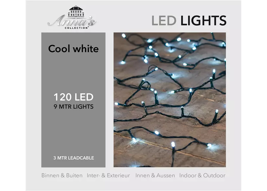 LED Kette Premium kalt weiss 120LEDs 9m