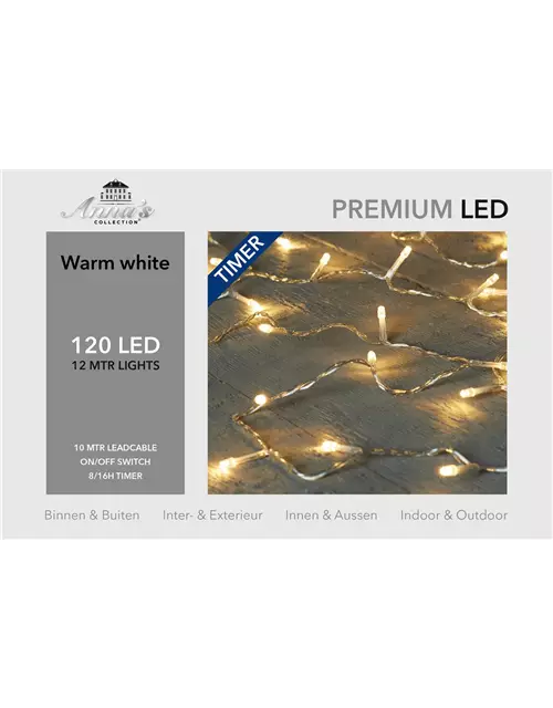 LED Kette Premium transparent warm weiß 120 Lights 12m