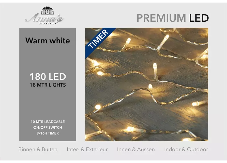 LED Kette PremiuMm180 Lights 18m warm-weiß für Innen & Außen