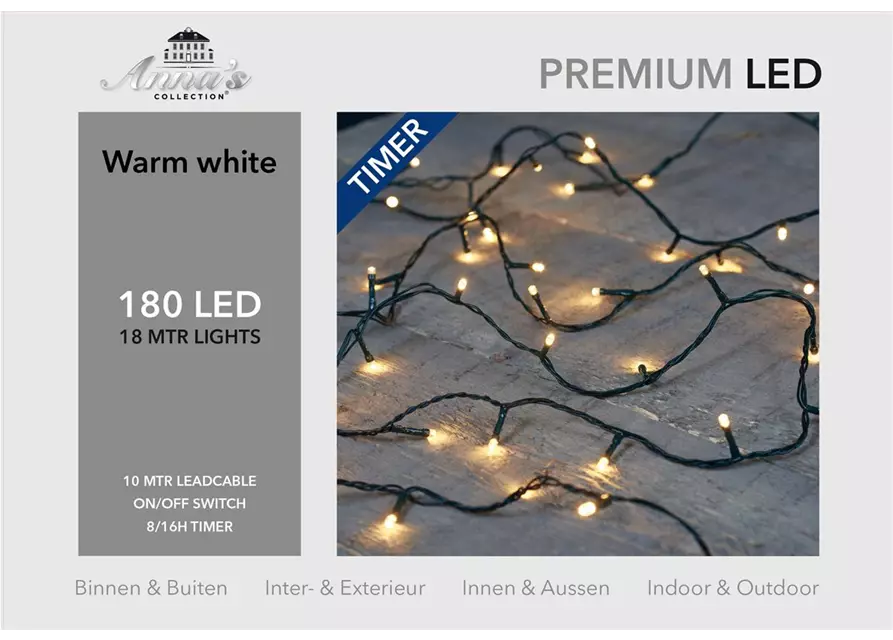 PREMIUM LED 180Lights 18M LED warm-weiss für innen & außen