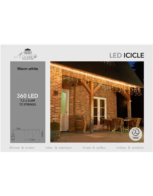 ICICLE LIGHTS 360LIGHTS 720X60CM LED warm-weiss