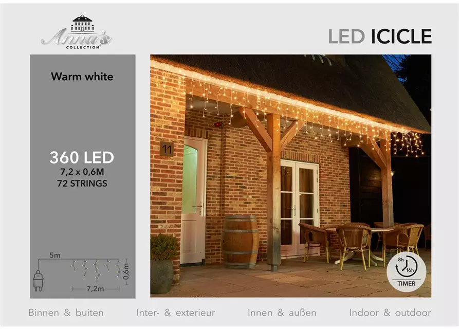 ICICLE LIGHTS 360LIGHTS 720X60CM LED warm-weiss