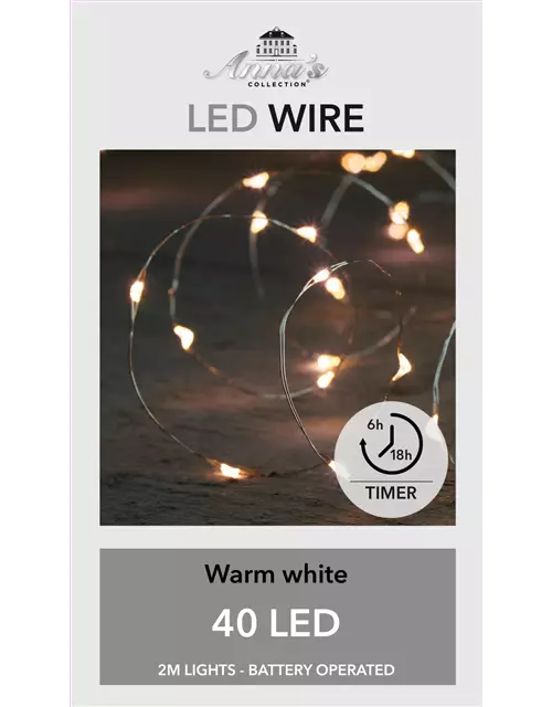 LED WIRE INDOOR SILBERDRAHT 40LIGHTS 2M LED WARM