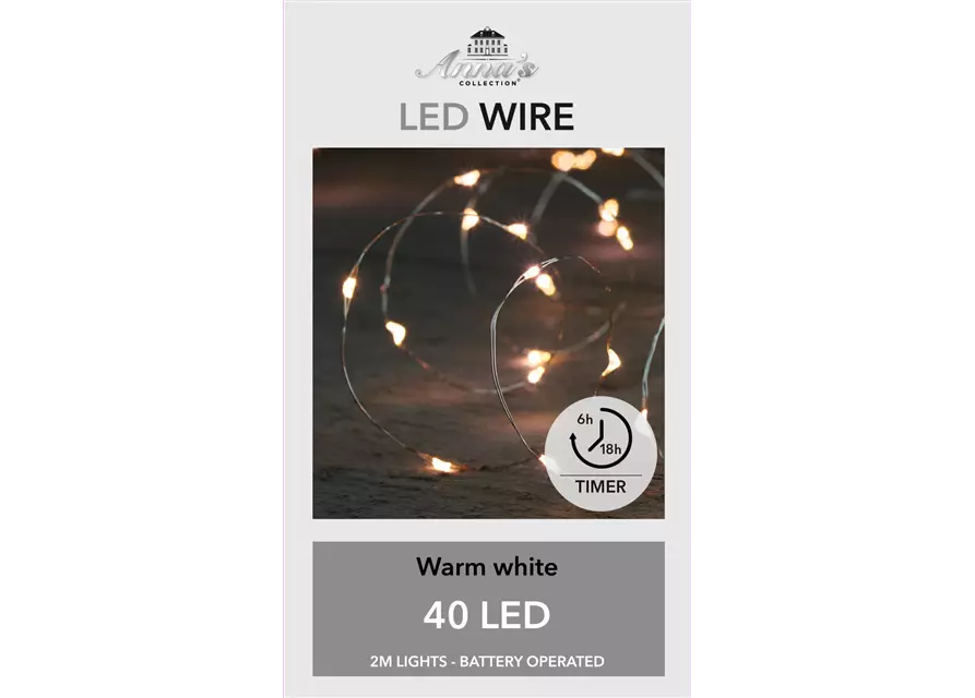 LED WIRE INDOOR SILBERDRAHT 40LIGHTS 2M LED WARM