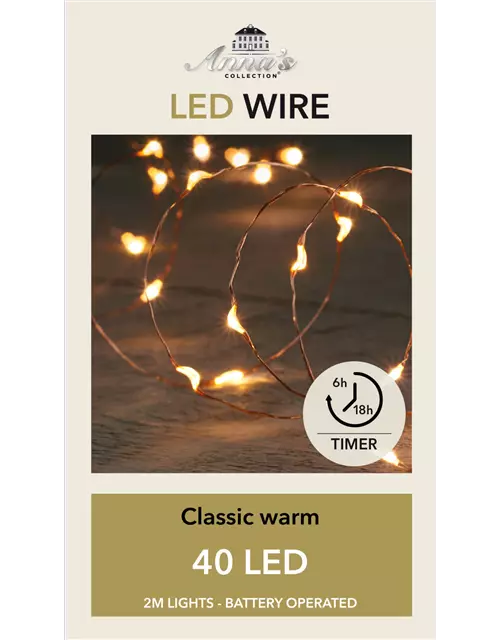 LED WIRE INDOOR KUPFERDRAHT 40LIGHTS 2m Classicwarm