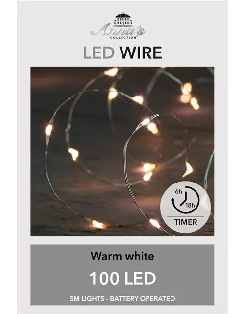 LED WIRE INDOOR SILBERDRAHT 100LIGHTS 5M LED WARM WEISS