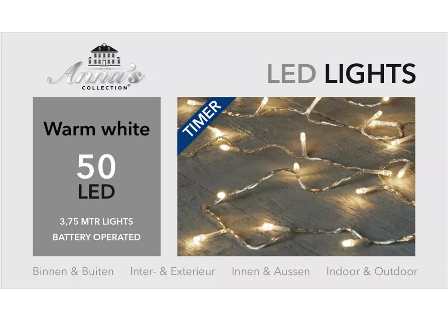 LED LIGHTS 50Lights 3,75M WARM WEISS 