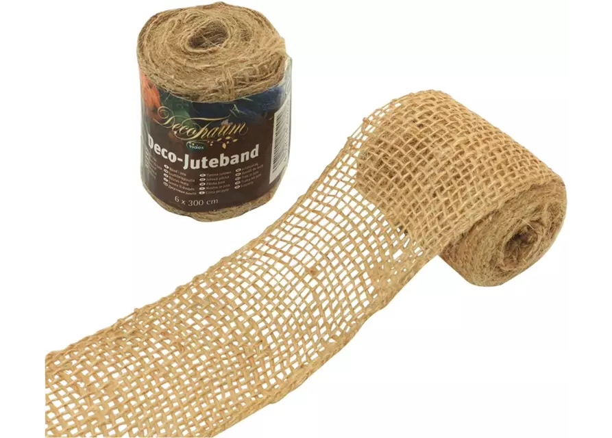 Jute-Band, 6x300 cm, verschiedene Farben