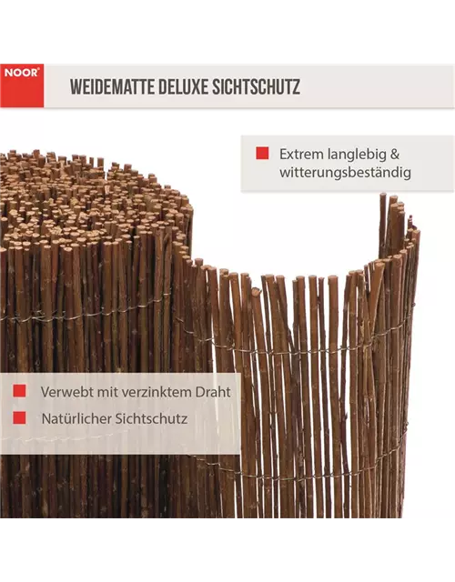 Weidenmatte Sichtschutz Deluxe