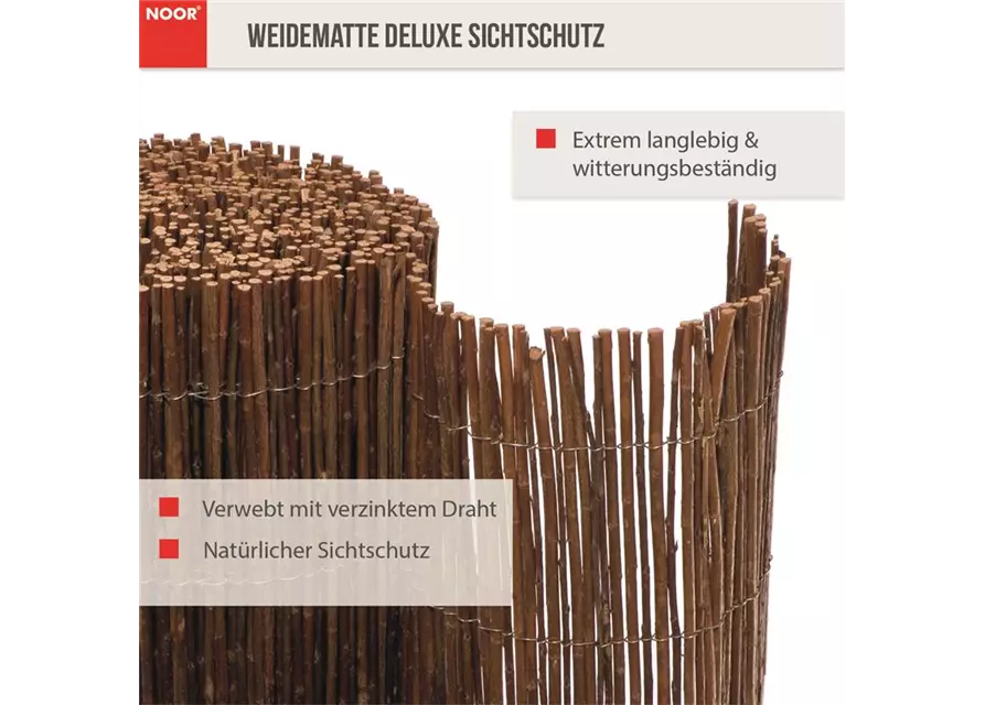 Weidenmatte Sichtschutz Deluxe