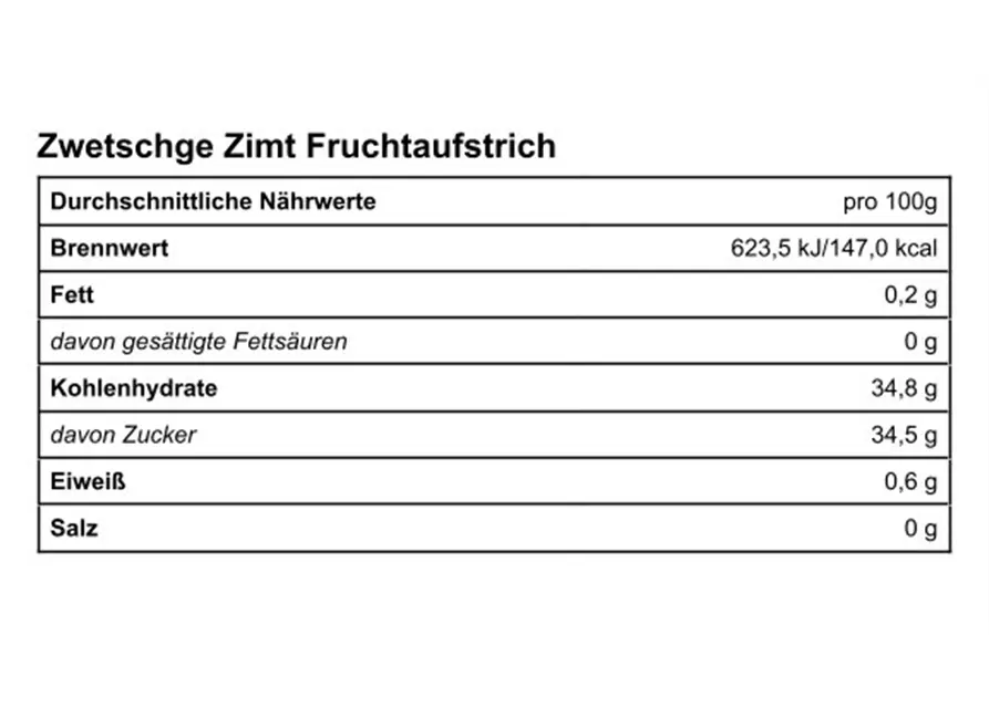 Zwetschge Zimt Fruchtaufstrich