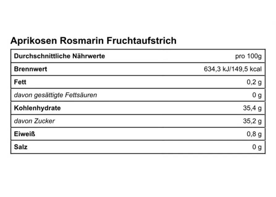 Aprikose Rosmarin Fruchtaufstrich