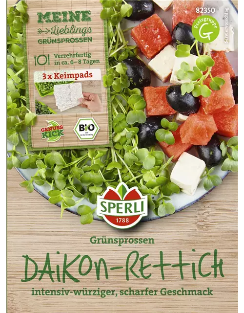 Bio Daikon-Rettich Keimpads Grünsprossen, 3 Stk