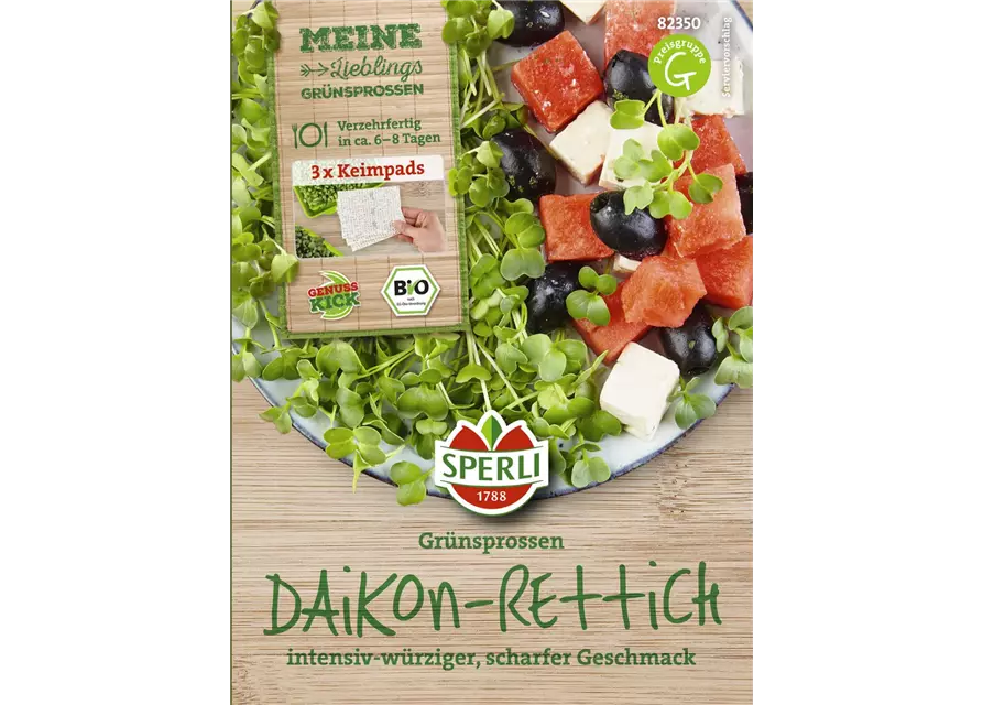 Bio Daikon-Rettich Keimpads Grünsprossen, 3 Stk