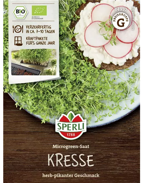 Bio Microgreen-Keimsprossen Kresse