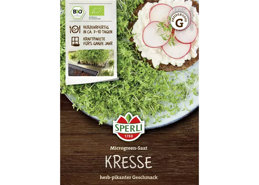 Bio Microgreen-Keimsprossen Kresse