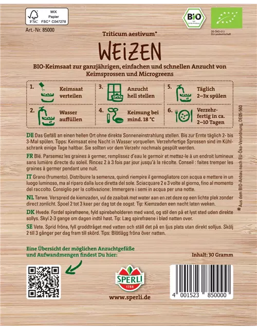 Bio-Keimsprossen Weizen