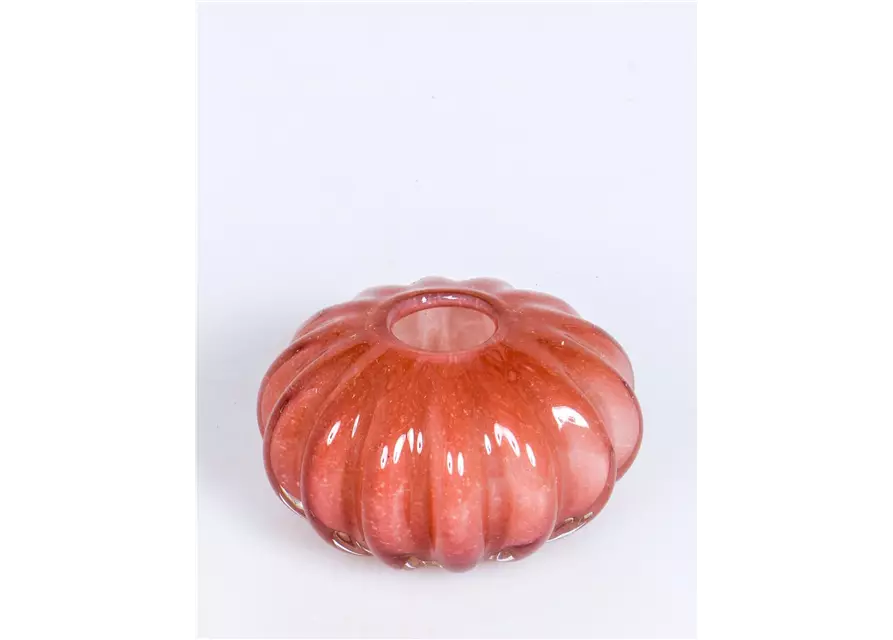 Vase aus Glas in rot, ca. h.8 d.12