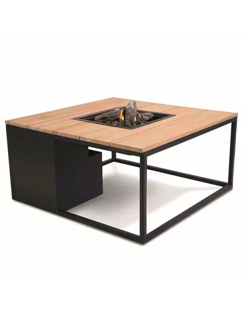 Cosi Cosiloft 100x100x48cm schwarz/teak Aluminium