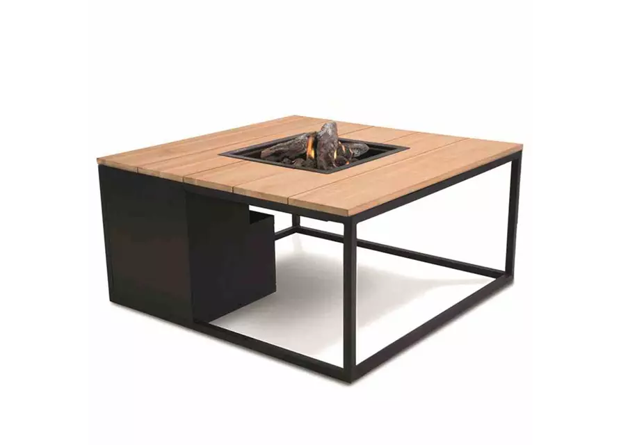 Cosi Cosiloft 100x100x48cm schwarz/teak Aluminium