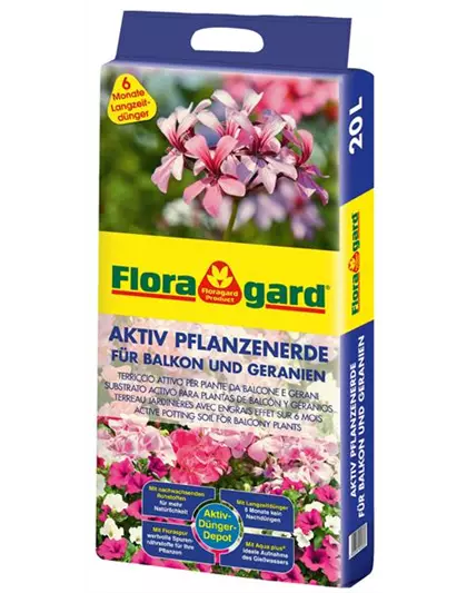 Floragard Aktiv Pflanzenerde für Balkon und Geranien