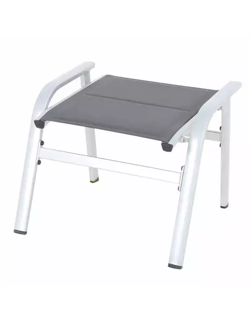 MWH Secoro Hocker padded Textilbezug silber grau 