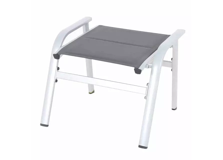 MWH Secoro Hocker padded Textilbezug silber grau 