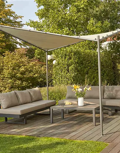 Siena Garden Dach Berlino 300 x 300 cm hellgrau Polyester