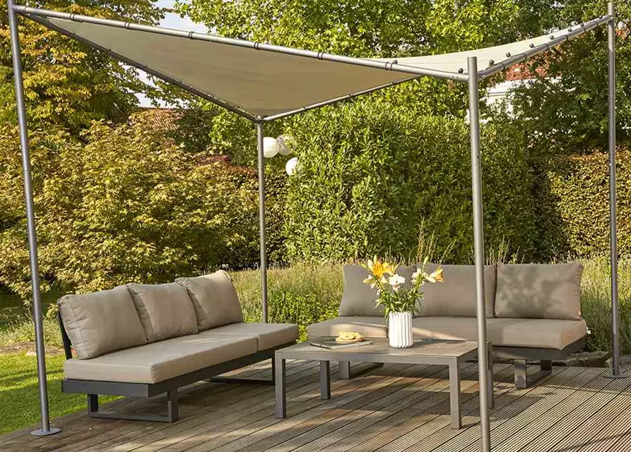 Siena Garden Dach Berlino 300 x 300 cm hellgrau Polyester