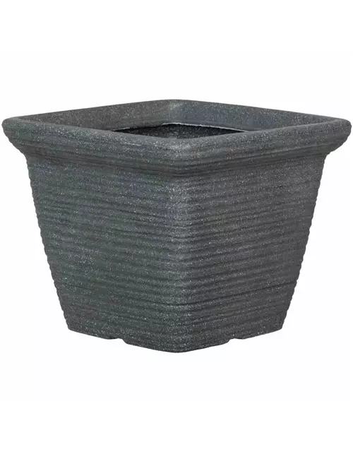 PP-Plastic Gefäß Giona 34, 34x34x27cm schwarz Granit 