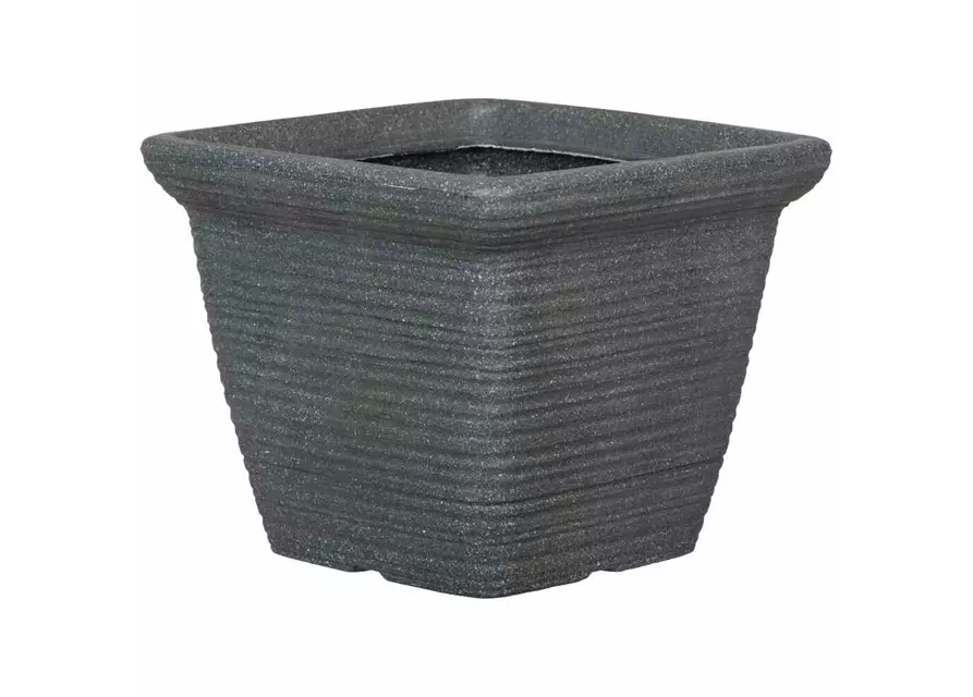 PP-Plastic Gefäß Giona 34, 34x34x27cm schwarz Granit 