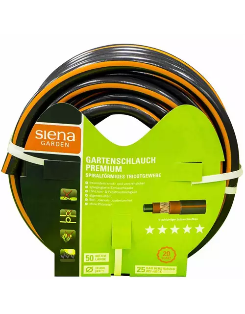 Siena Garden Gartenschlauch Premium, 19mm (3/4 Zoll) , 50m-Rolle 