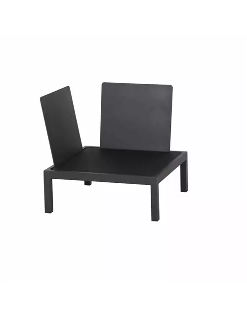 Siena Garden Lounge inkl. Kissen Modul Eckteil 74x74x75 cm, schwarz, Grau 