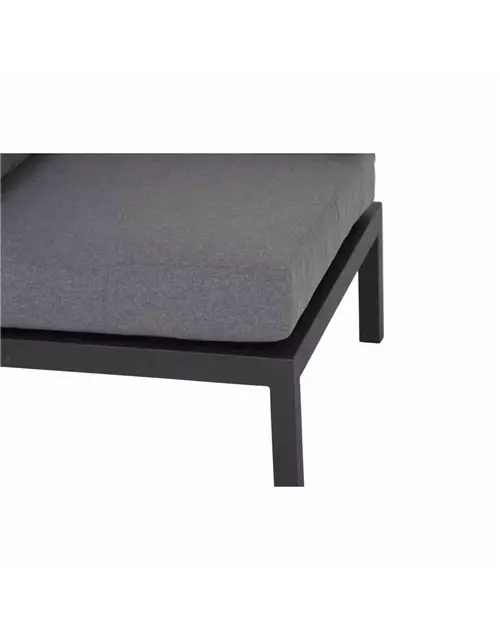 Siena Garden Lounge inkl. Kissen Modul Eckteil 74x74x75 cm, schwarz, Grau 