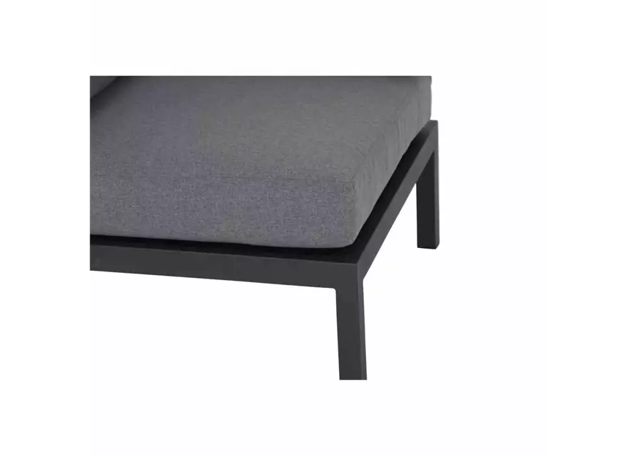 Siena Garden Lounge inkl. Kissen Modul Eckteil 74x74x75 cm, schwarz, Grau 