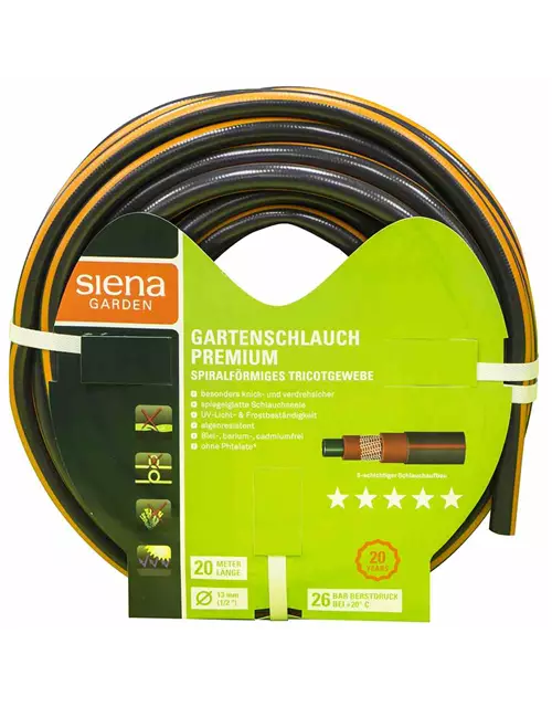 Siena Garden Gartenschlauch Premium, 12,5mm (1/2 Zoll) , 20m-Rolle 