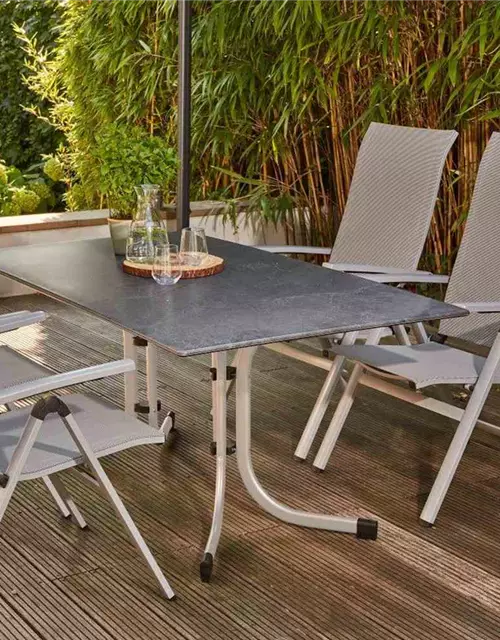 Siena Garden Slim Klapptisch 160x90cm Stahl/Topalit 