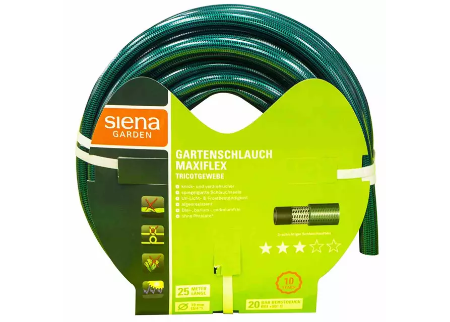 Siena Garden Gartenschlauch Maxiflex, 19mm (3/4 Zoll) , 25m-Rolle 