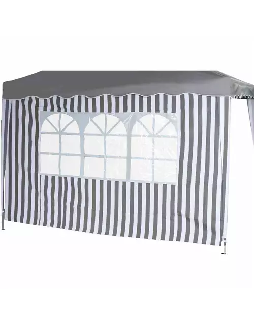 Siena Garden Faltpavillon Seitenteile 2er Set grau/weiß 294x191x0cm 