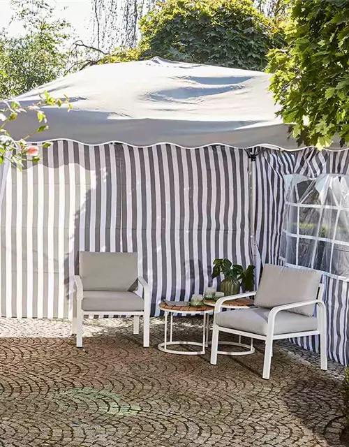 Siena Garden Faltpavillon Seitenteile 2er Set grau/weiß 294x191x0cm 