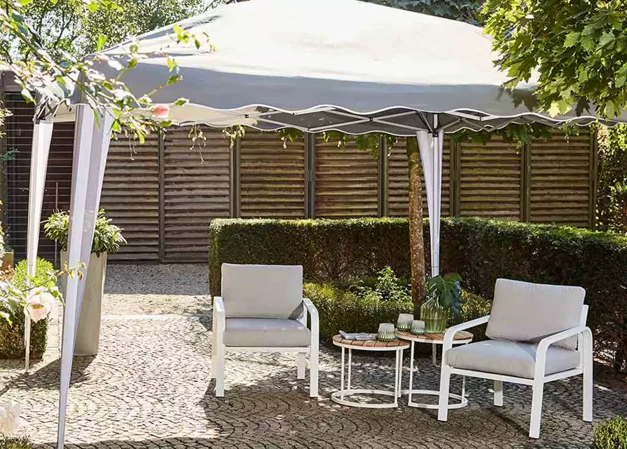 Siena Garden Faltpavillon quadratisch 300x300 cm grün/ weiß 