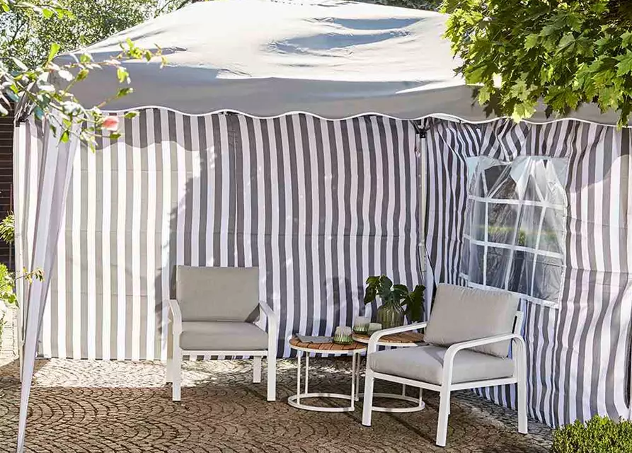 Siena Garden Faltpavillon Seitenteile 2er Set taupe/weiß 294x191x0cm 