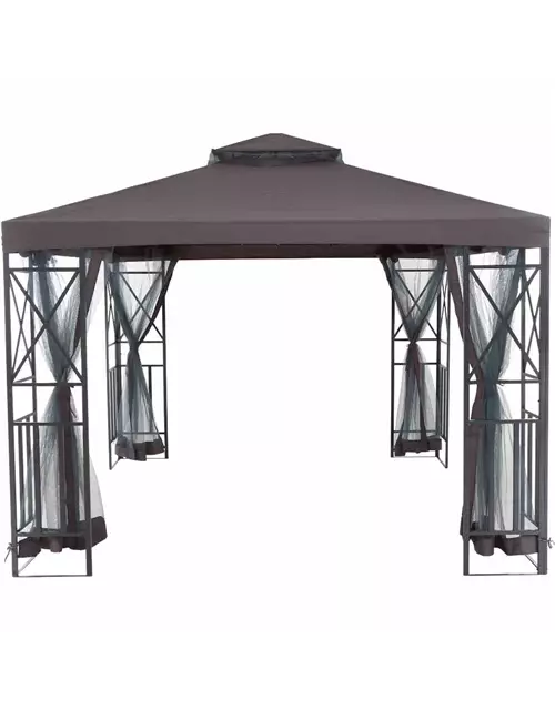 Siena Garden Durban Pavillon mit Bezug in Grau 300x300x270 cm anthrazit