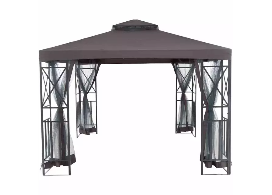 Siena Garden Durban Pavillon mit Bezug in Grau 300x300x270 cm anthrazit