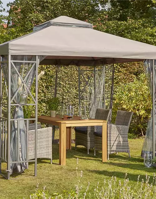 Siena Garden Durban Pavillon mit Bezug in Grau 300x300x270 cm anthrazit